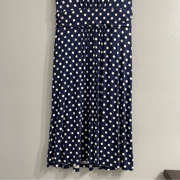 Boden Amelie Polka Dot Jersey Midi Dress cap sleeves Size 4 - Picture 9 of 11
